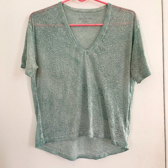 Zadig & Voltaire Tee Mint Teal Lace Print Size XS - Picture 1 of 4